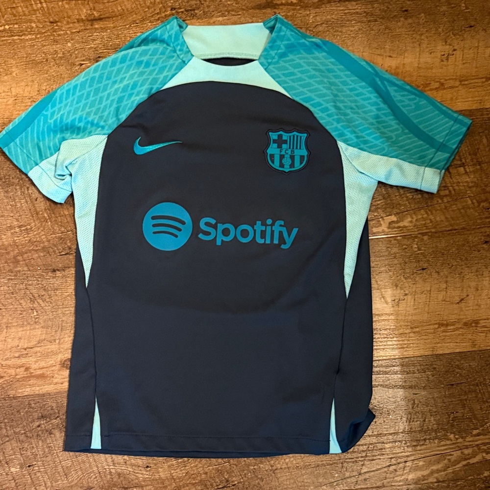 Nike Kids Barcelona Jersey - Teal and Dark Gray